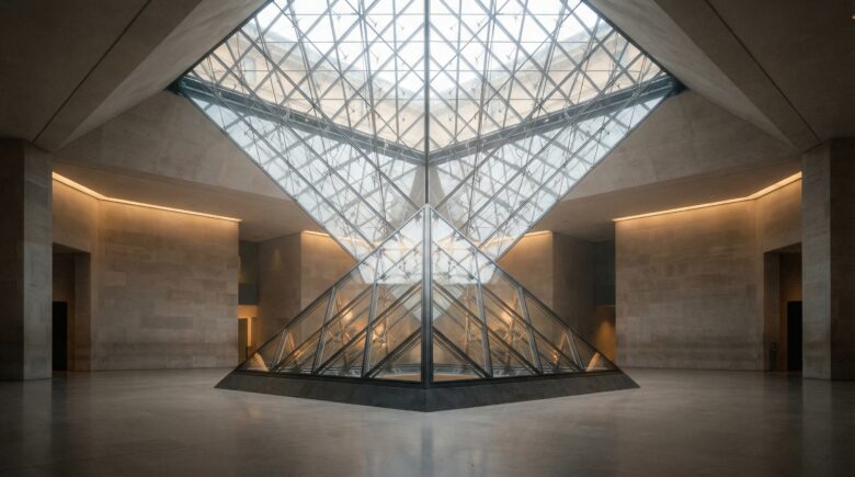 Capturing stunning Louvre Pyramid photos during the golden hour in Paris.
