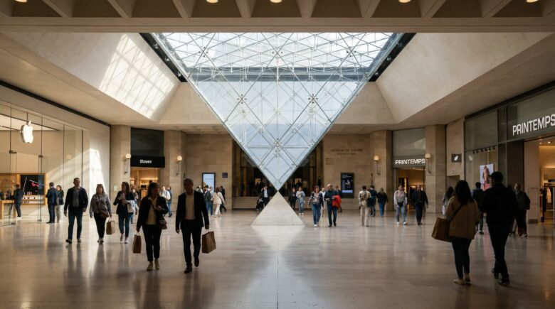 The Inverted Pyramid is the centerpiece of the Carrousel du Louvre.