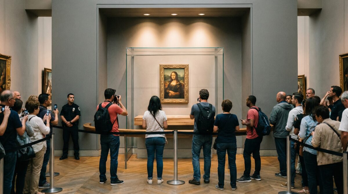 Map showing the Mona Lisa location in Louvre Denon Wing.