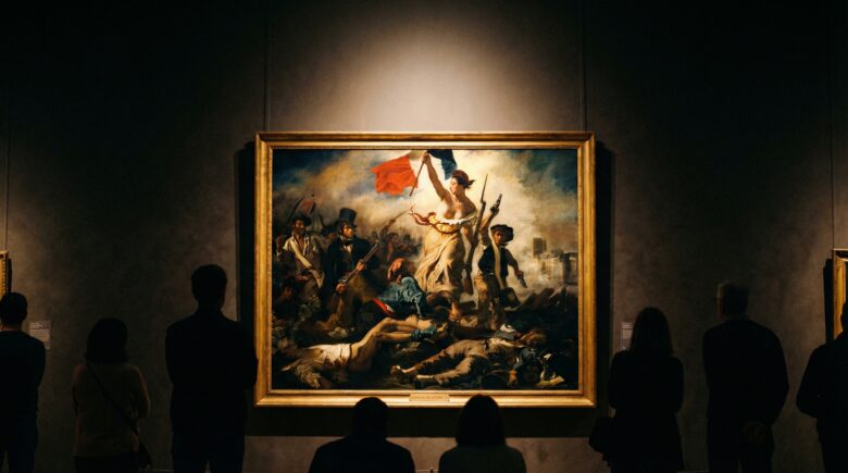 Liberty Leading the People painting showing the allegory of Liberty and revolutionaries.