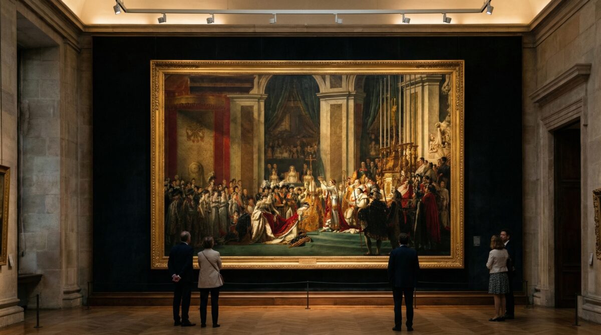 The Wedding at Cana painting by Paolo Veronese in the Louvre Museum.