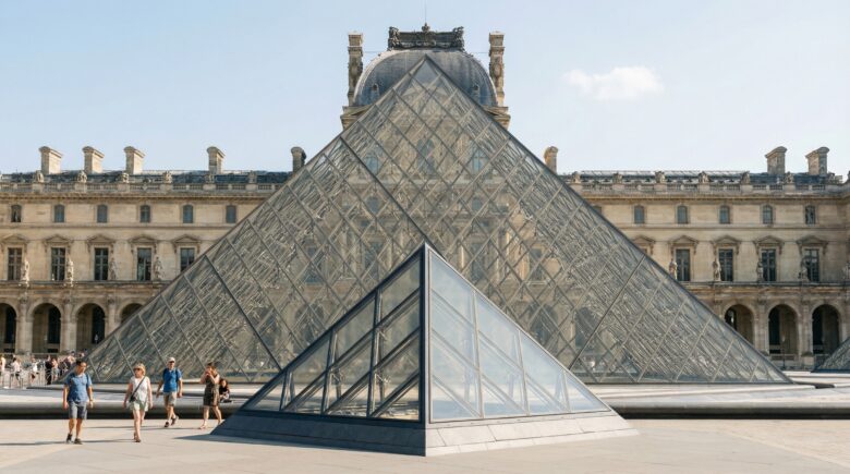 The Louvre Inverted Pyramid is a massive glass skylight located underground.